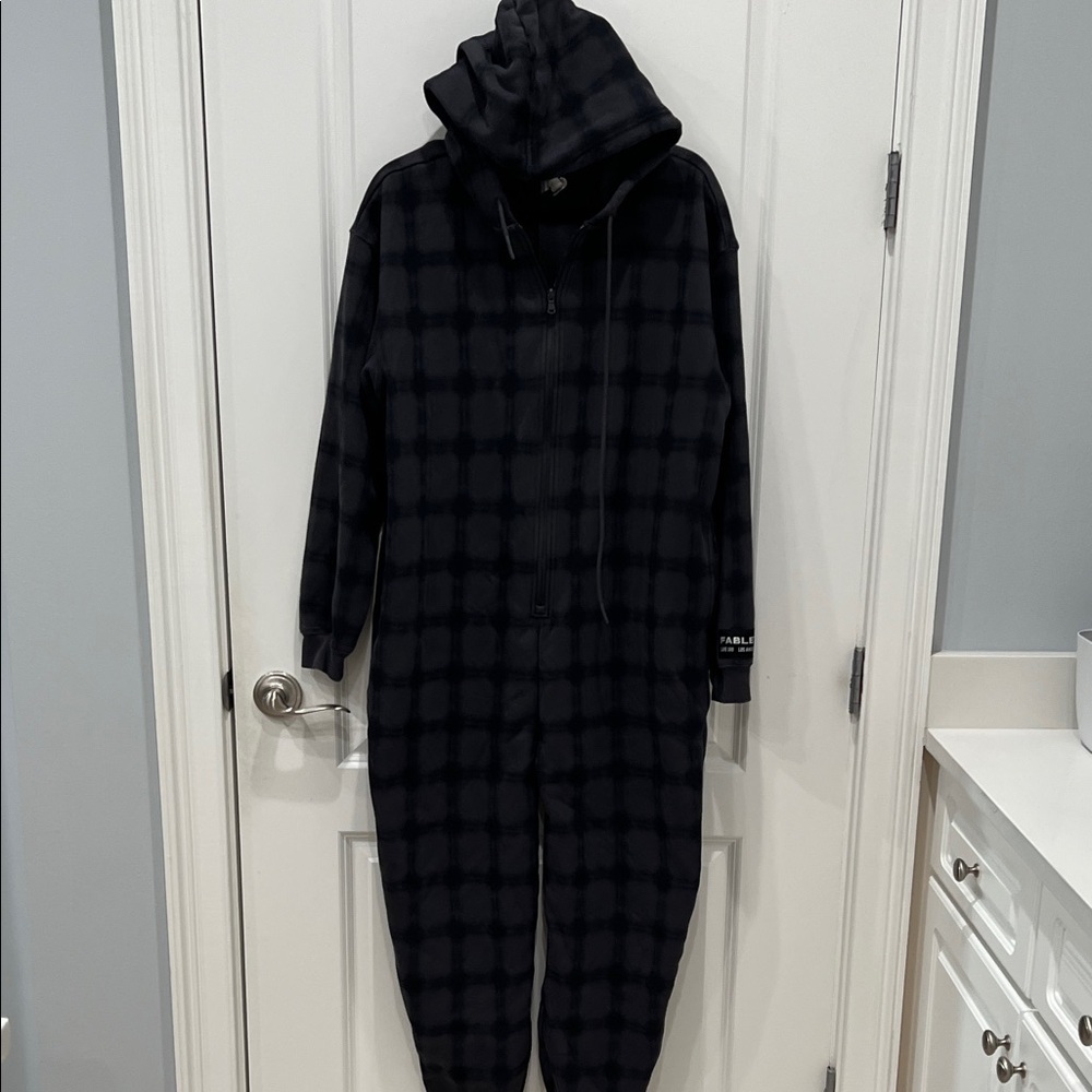 Fabletics Black Checkered Jumpsuit - image 1